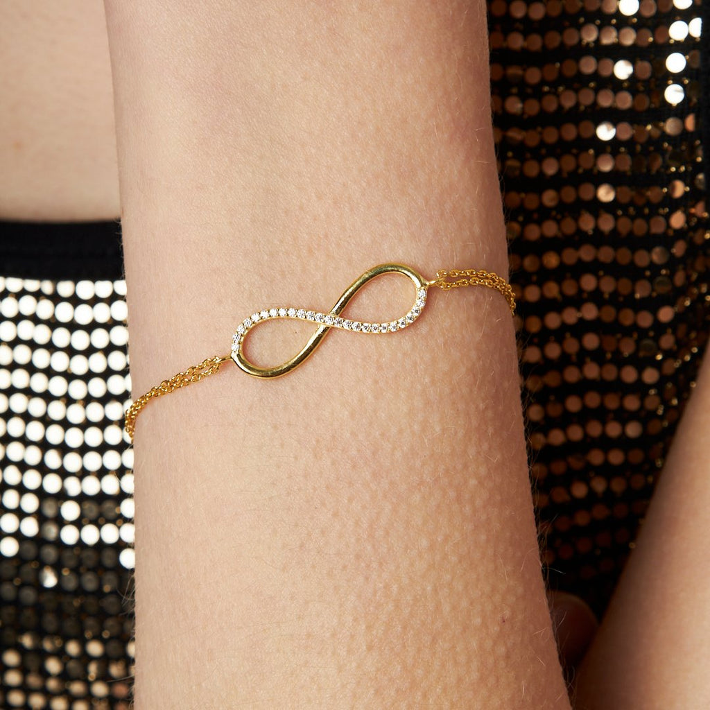 Taşlı Sonsuzluk Bilekliği - 925 GÜMÜŞ