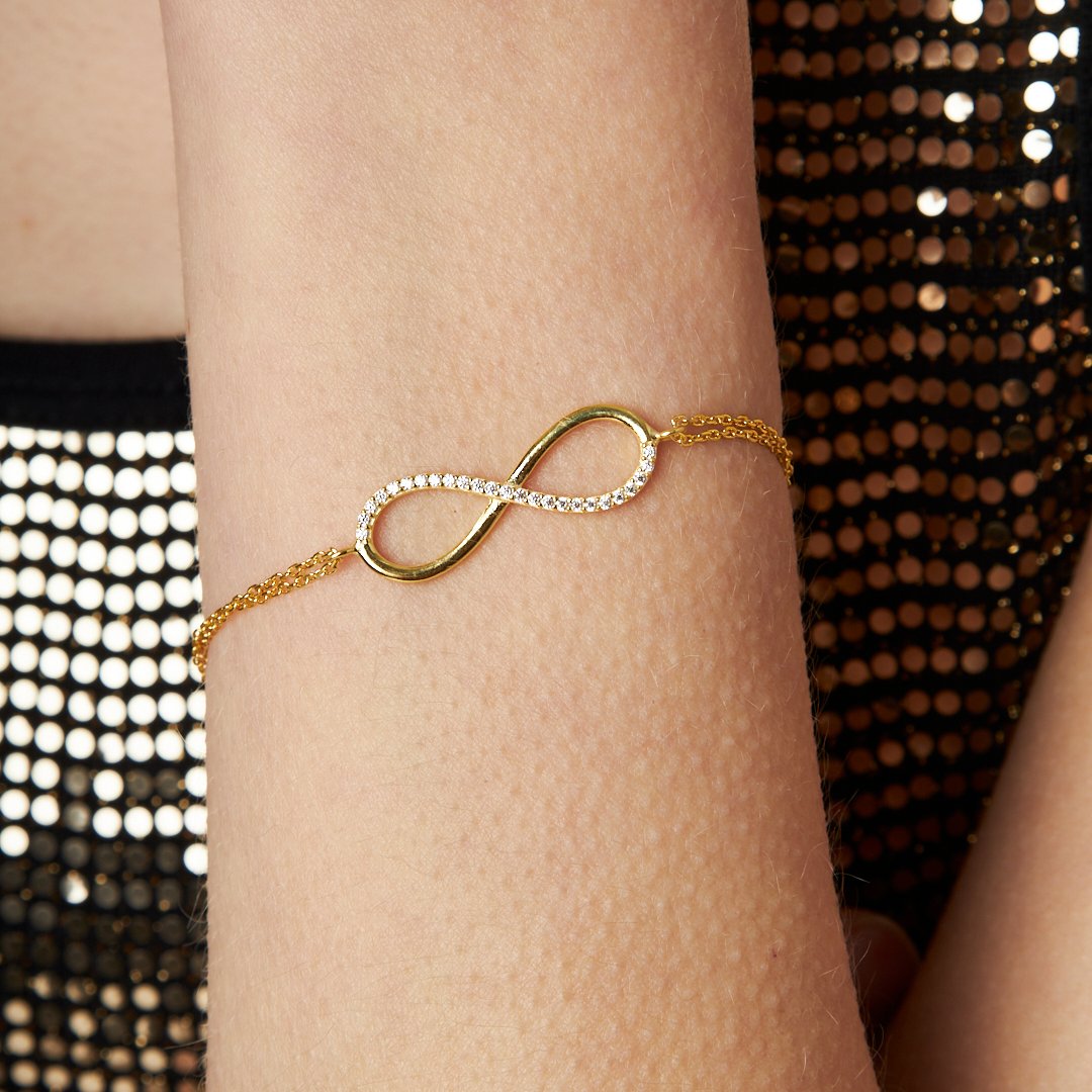 Taşlı Sonsuzluk Bilekliği - 925 GÜMÜŞ