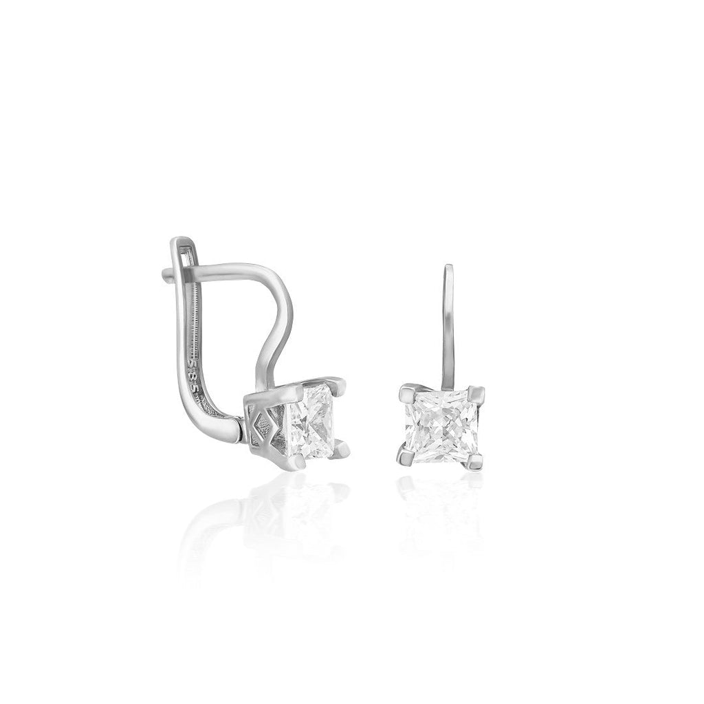 Işıltılı Tektaş Küpeler - 925 GÜMÜŞ