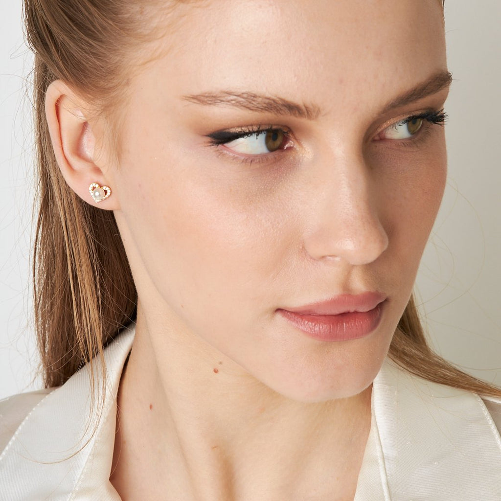 Kalpli İnci Küpeler - 925 GÜMÜŞ