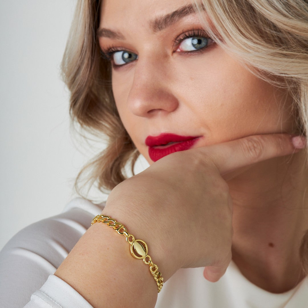 Halka Şeklinde Zincir Bileklik - 925 GÜMÜŞ