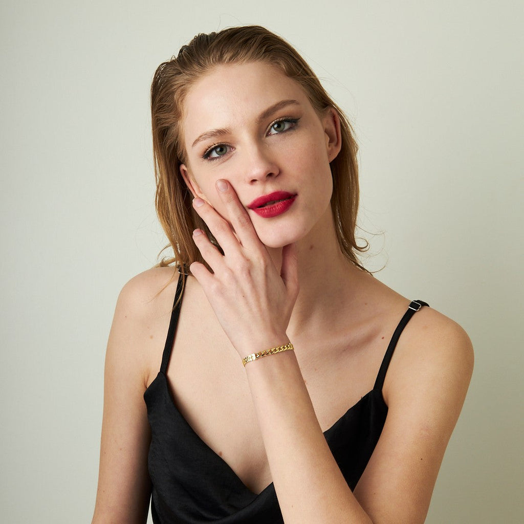 Küba Zincir Bağlantı Bilezik - 925 GÜMÜŞ