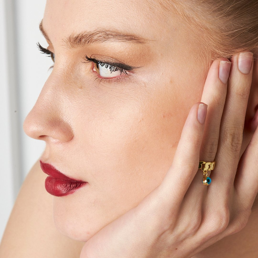 Nazar Küba Yüzüğü - 925 GÜMÜŞ