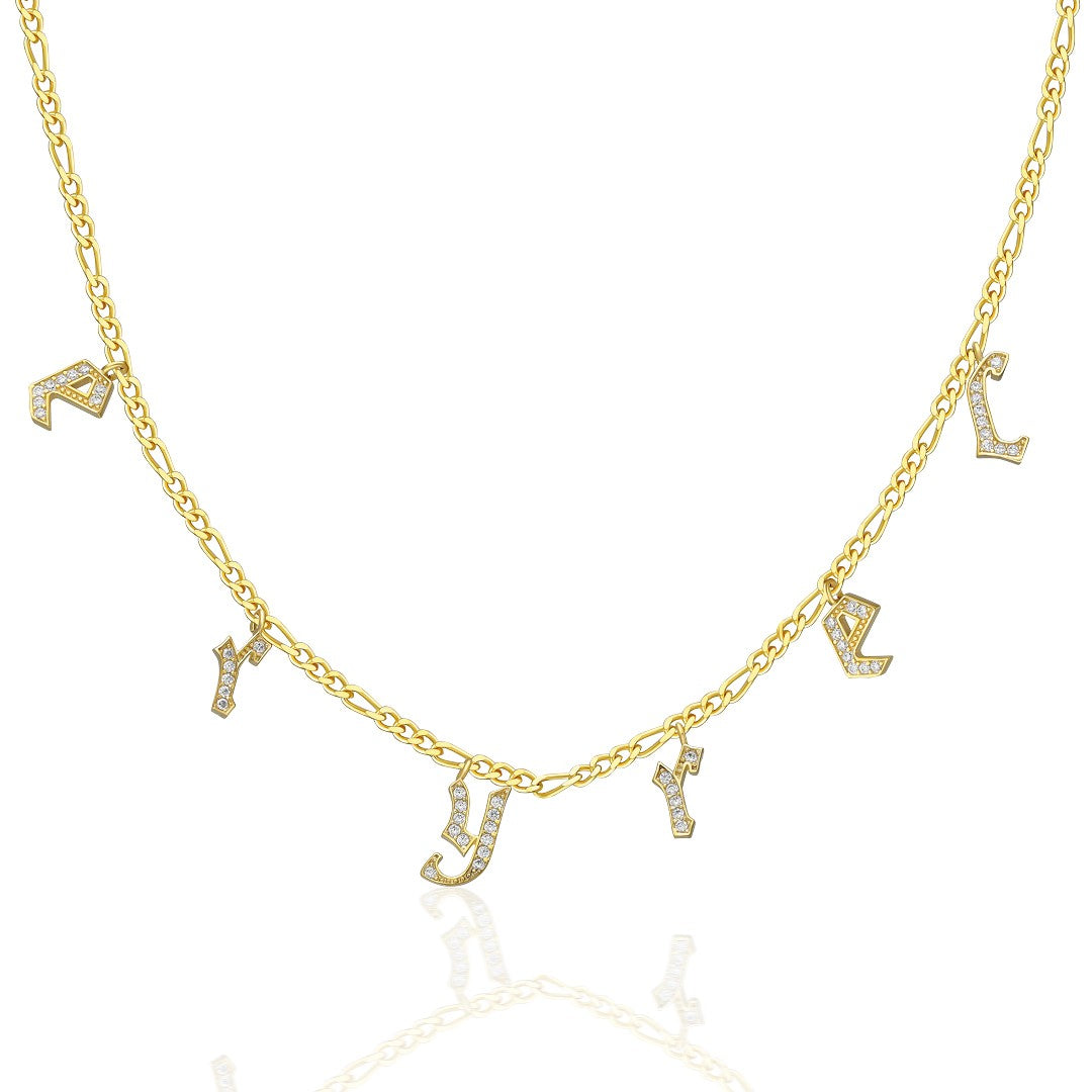 Chocker Zirkon Taşlı İsim Kolye - 925 GÜMÜŞ