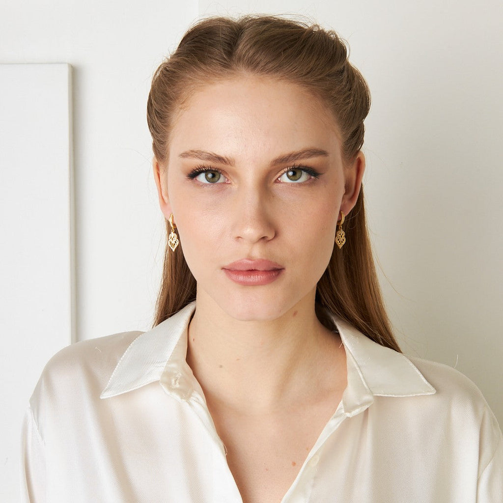 Taşlı Fantazi Küpe - 925 GÜMÜŞ