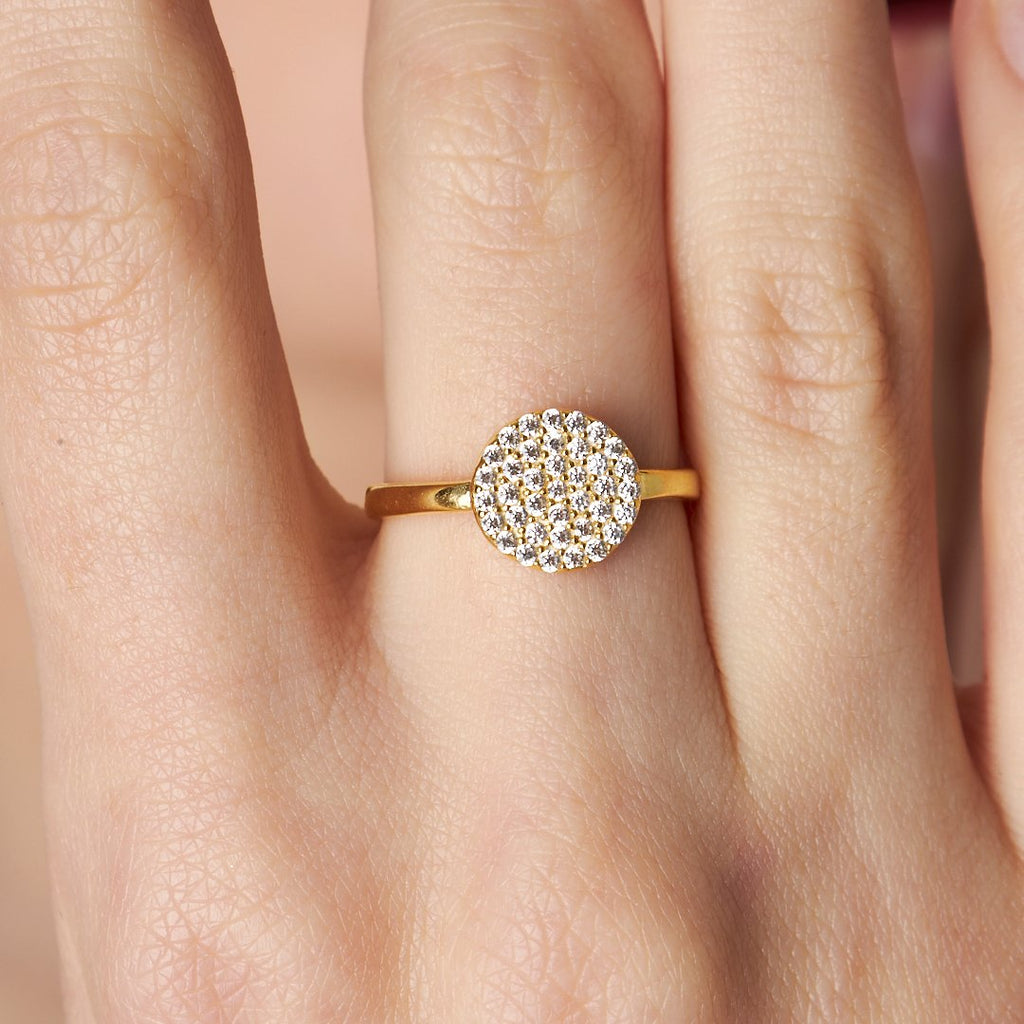 Taşlı Yuvarlak Yüzük - 925 GÜMÜŞ