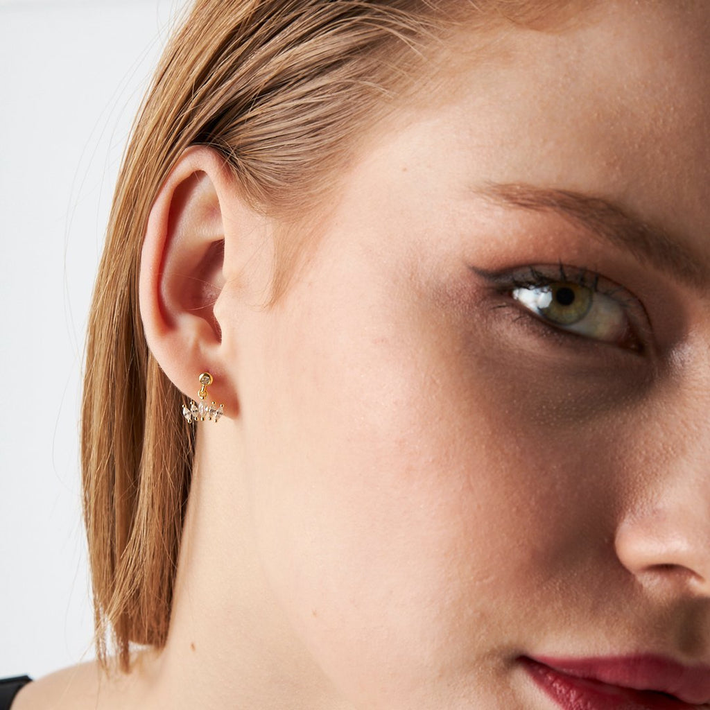 Zirkon Taşlı Piercing - 925 GÜMÜŞ