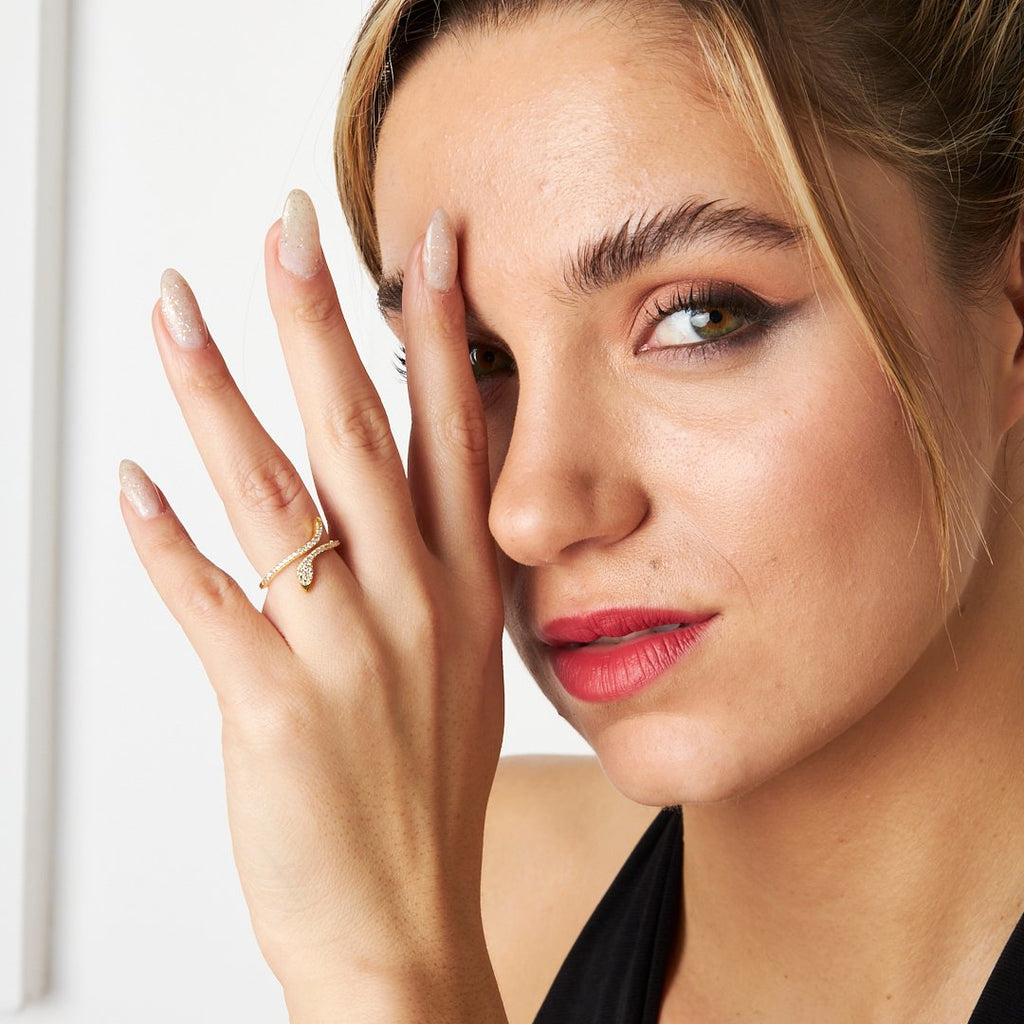 Yılan Taşlı Yüzük - 925 GÜMÜŞ