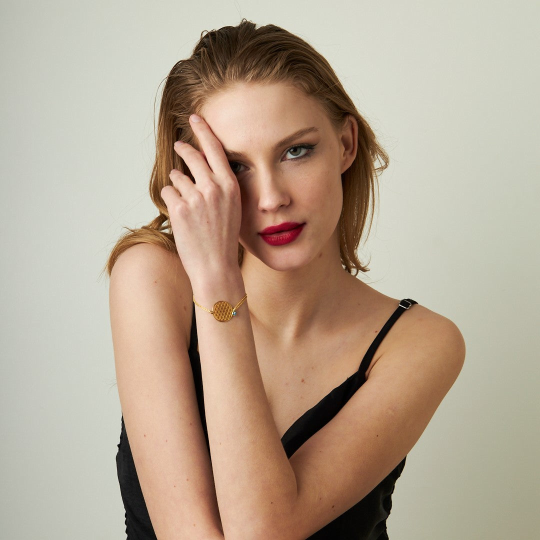 Nazar Boncuğu Hayat Çiçeği Bileklik - 925 GÜMÜŞ