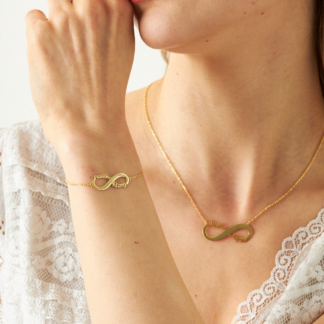 İki İsimli Sonsuzluk Set - 925 GÜMÜŞ