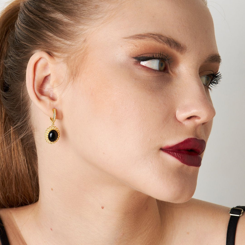 Safir Küpe - 925 GÜMÜŞ