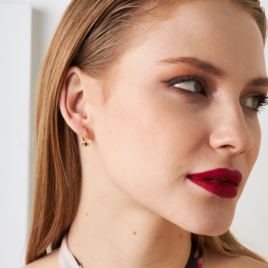 Taşlı Göz Piercing - 925 GÜMÜŞ