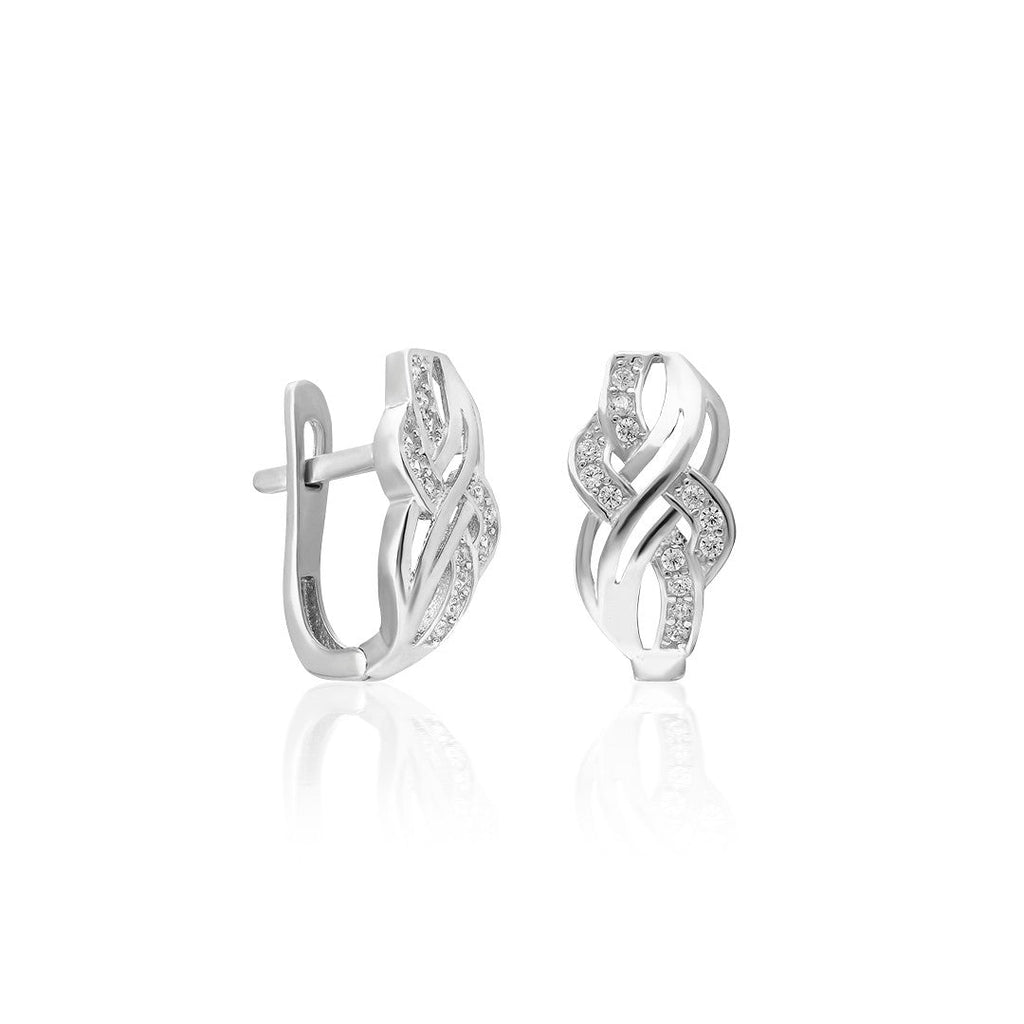 Sarmaşık Model Taşlı Küpe2 - 925 GÜMÜŞ