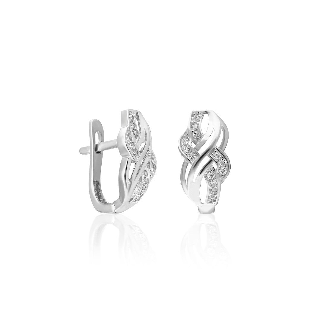 Sarmaşık Model Taşlı Küpe2 - 925 GÜMÜŞ