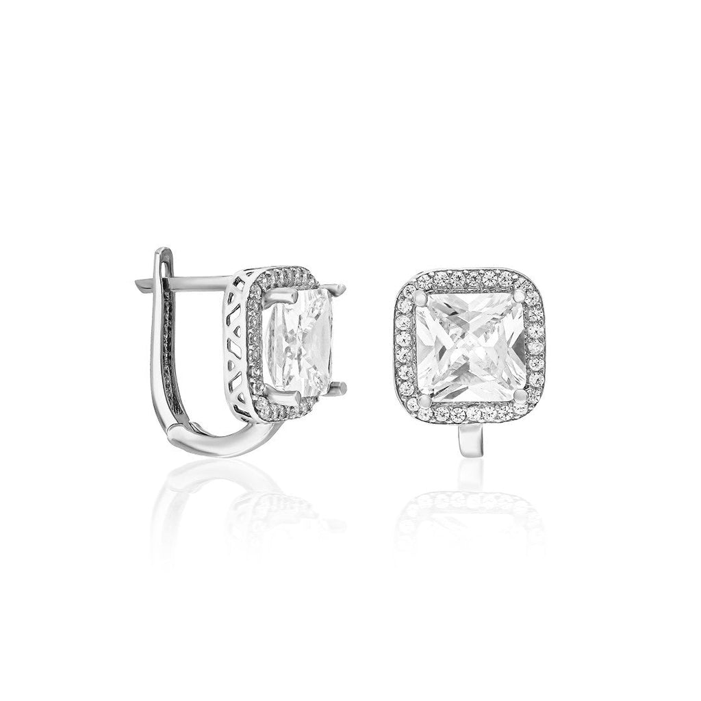 Baget Zirkon Tek Taş Küpe - 925 GÜMÜŞ