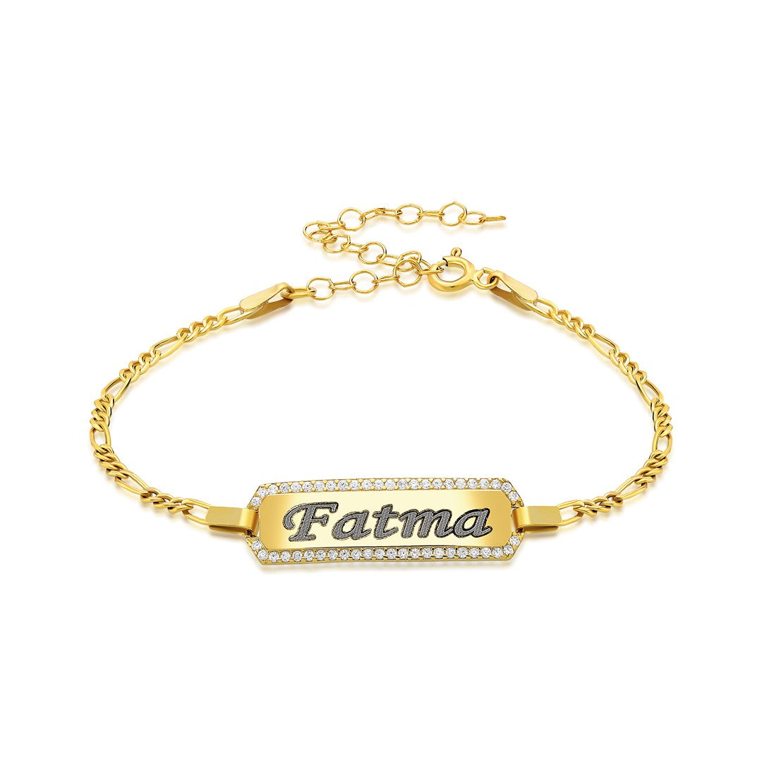 Zirkon taşlı bebek künyesi - 925 GÜMÜŞ