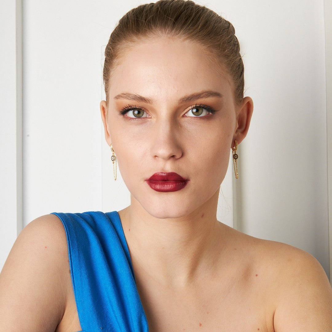 Sallantılı Nazar Küpe - 925 GÜMÜŞ