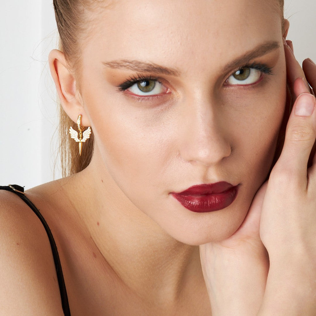 Mikail Melek Küpesi - 925 GÜMÜŞ