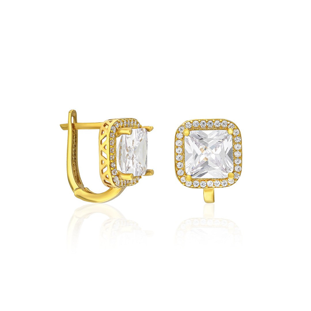 Baget Zirkon Tek Taş Küpe - 925 GÜMÜŞ