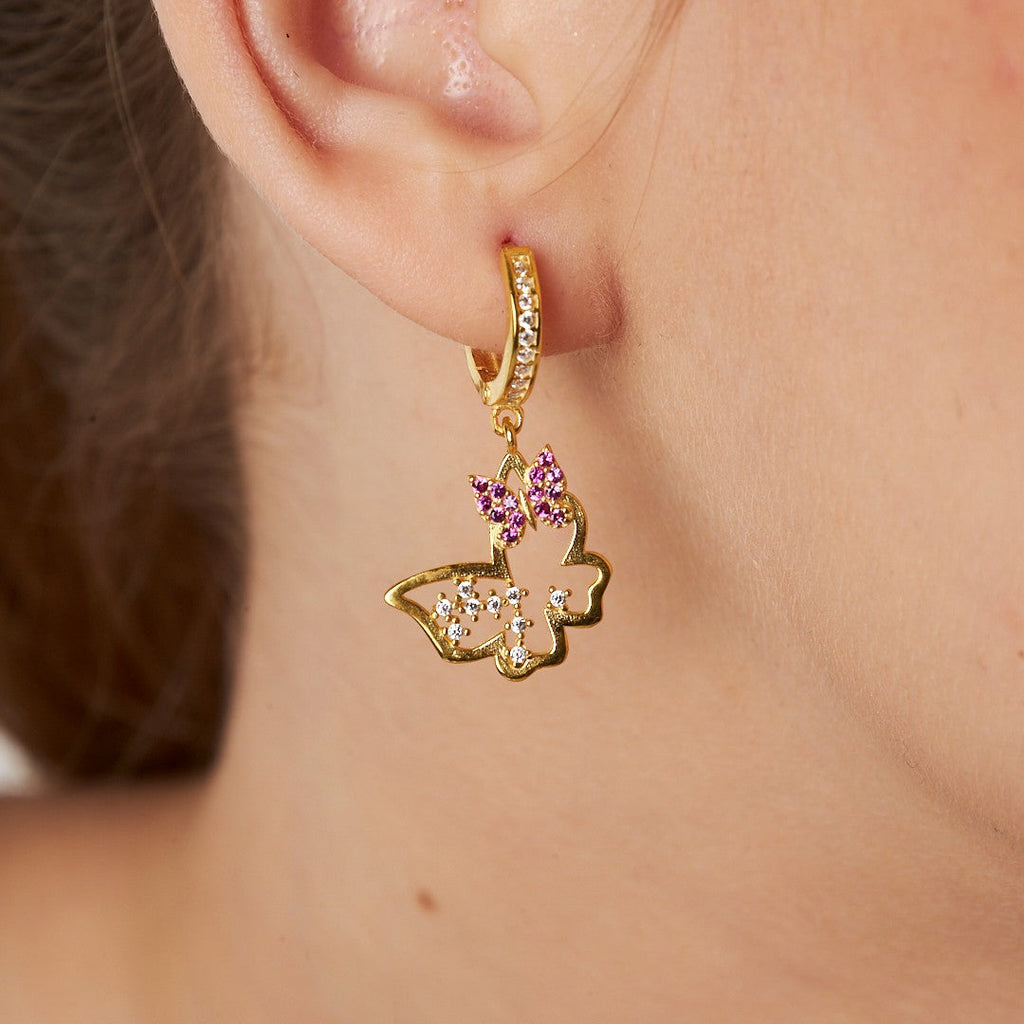 Şık Kelebek Küpeler - 925 GÜMÜŞ