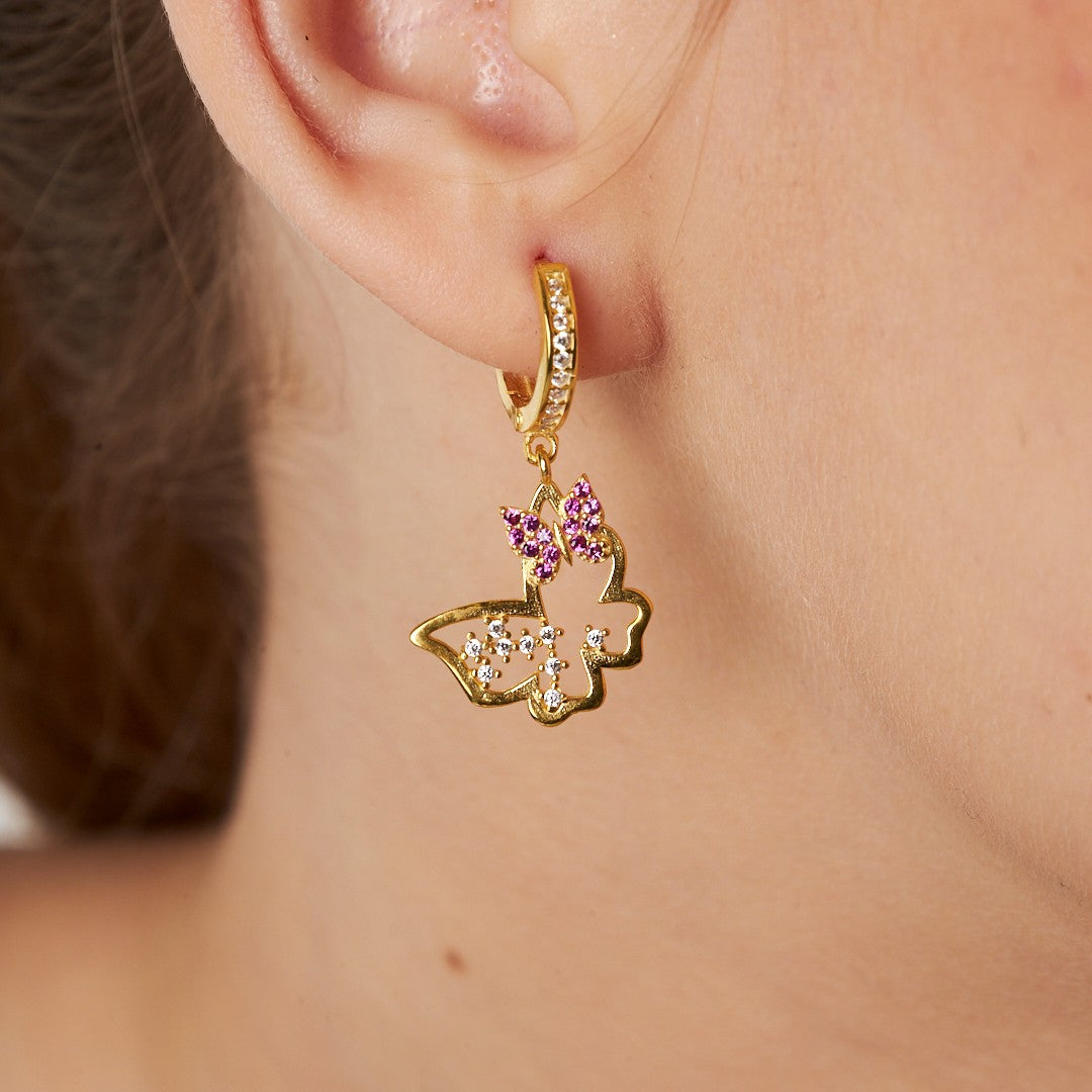 Şık Kelebek Küpeler - 925 GÜMÜŞ