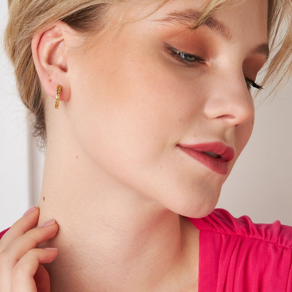 Zincir Model Halka Küpe - 925 GÜMÜŞ