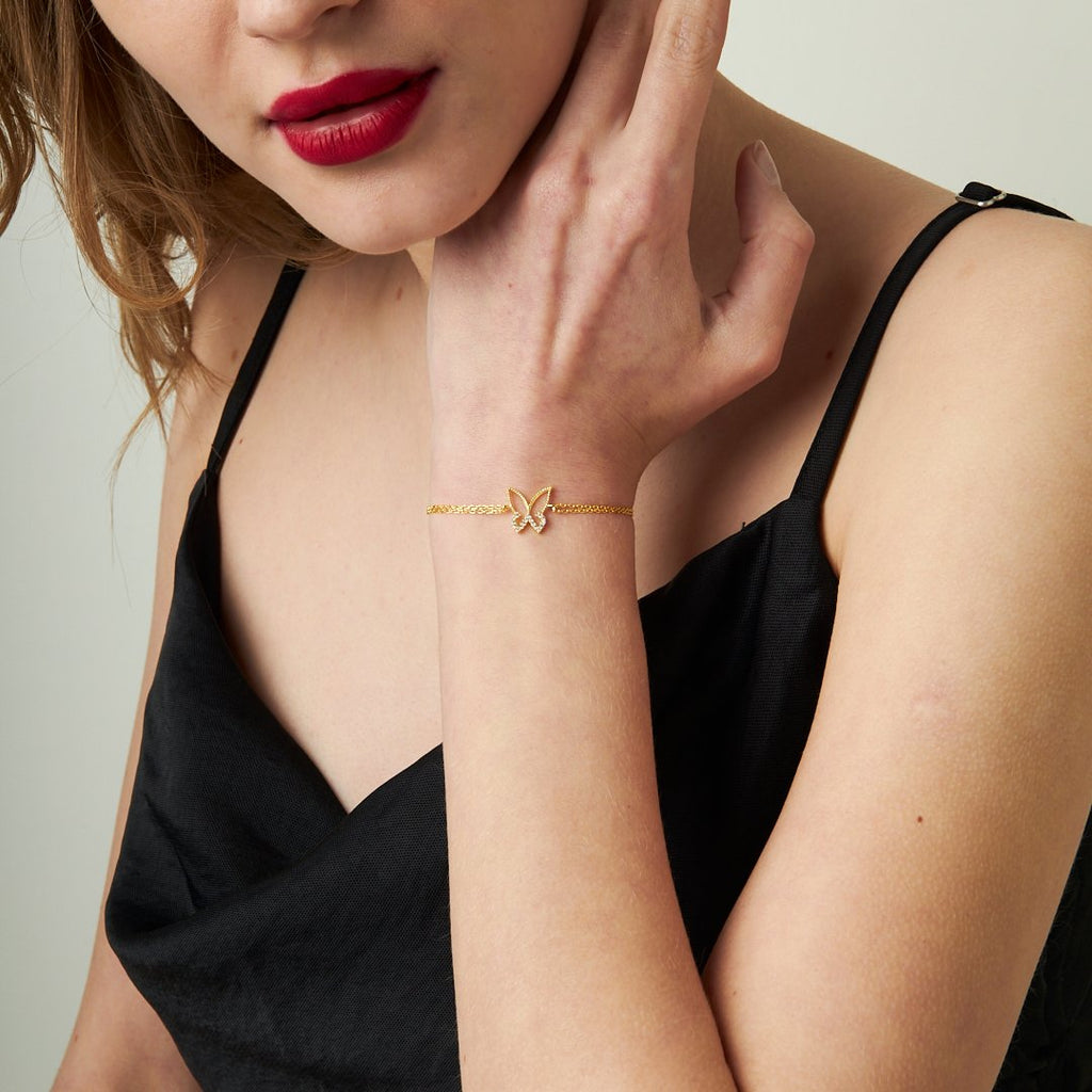 Modern Kelebek Bileklik - 925 GÜMÜŞ