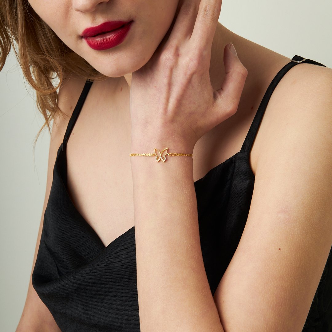 Modern Kelebek Bileklik - 925 GÜMÜŞ