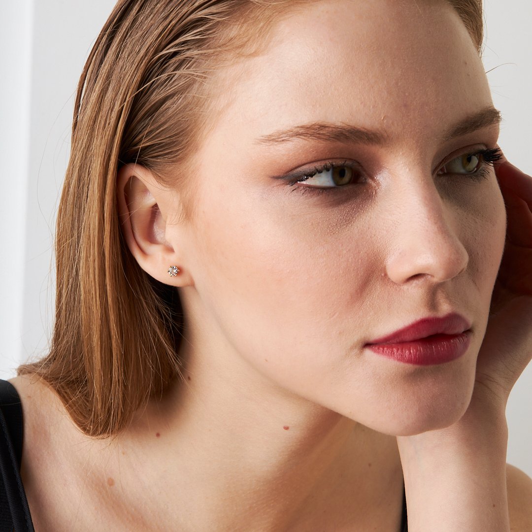 Klasik Tek Taş Piercing - 925 GÜMÜŞ