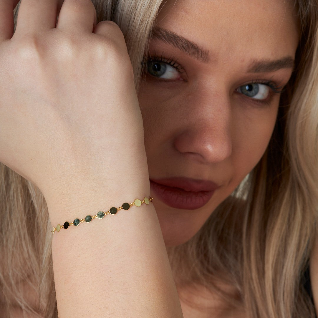 Ayna Bağlantılı Bilezik - 925 GÜMÜŞ