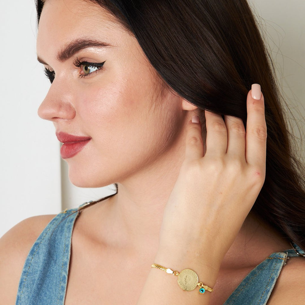 Charmlı Çeyrek Zincir Bileklik - 925 GÜMÜŞ