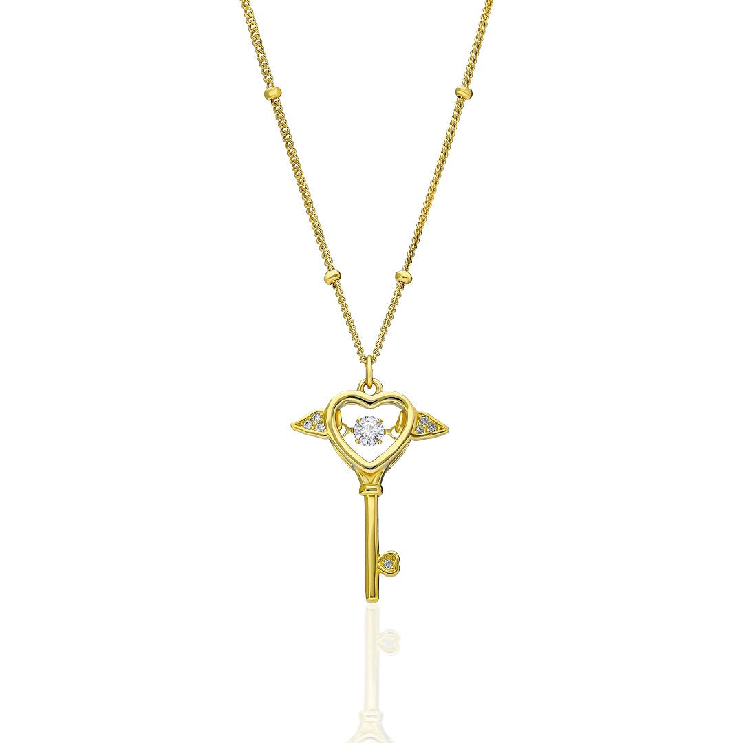 Kalpli Tek Taş Anahtarlık - 925 GÜMÜŞ