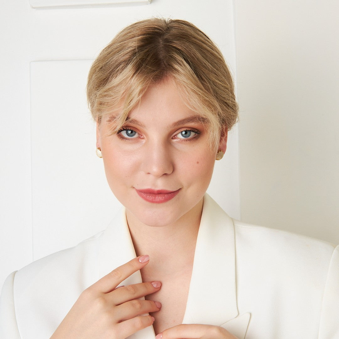 Minimal Taşlı Hayat Çiçeği Küpe - 925 GÜMÜŞ