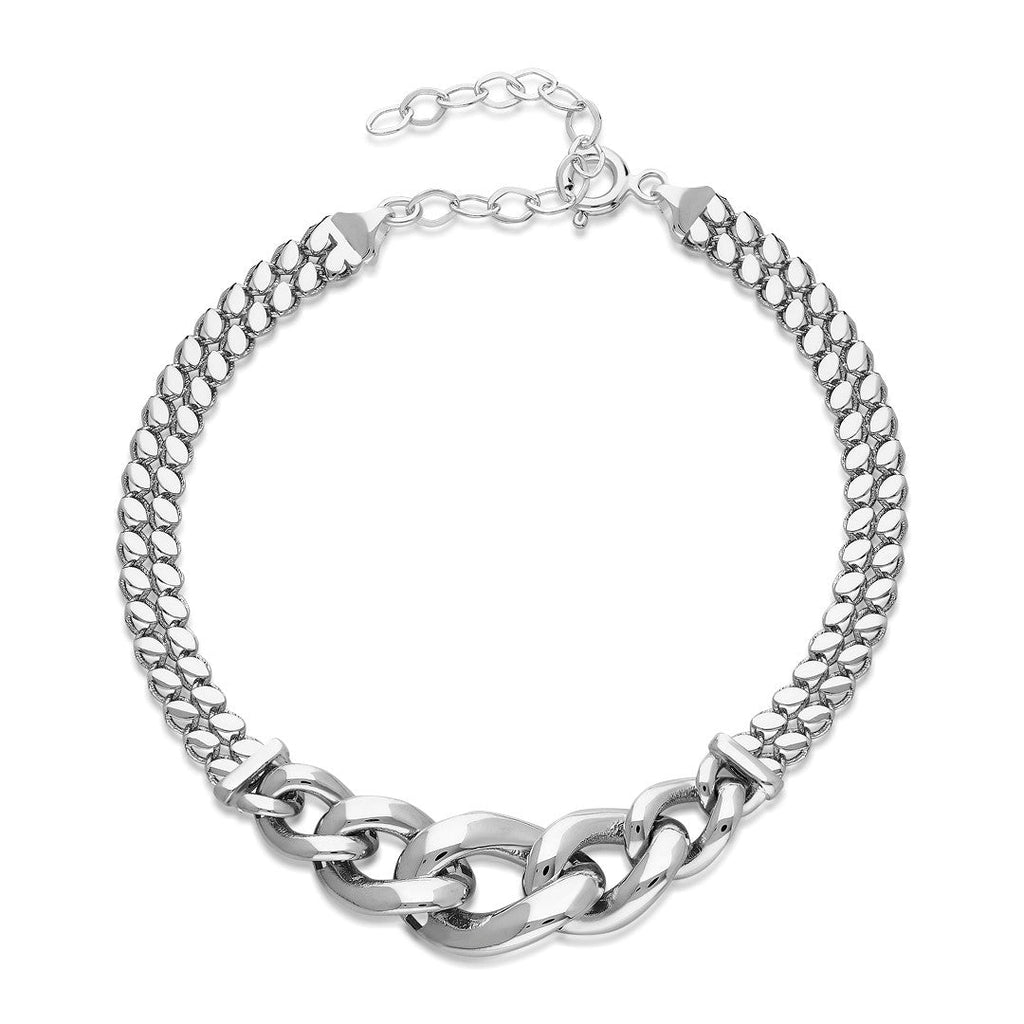 Kalın Pullu Kemer Bileklik - 925 GÜMÜŞ