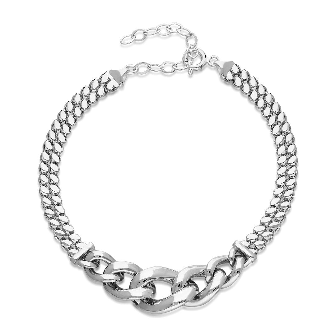 Kalın Pullu Kemer Bileklik - 925 GÜMÜŞ