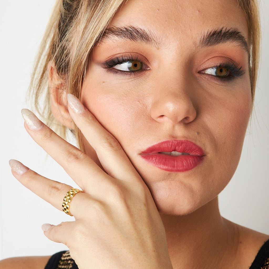 Tuğla Modeli Yüzük - 925 GÜMÜŞ