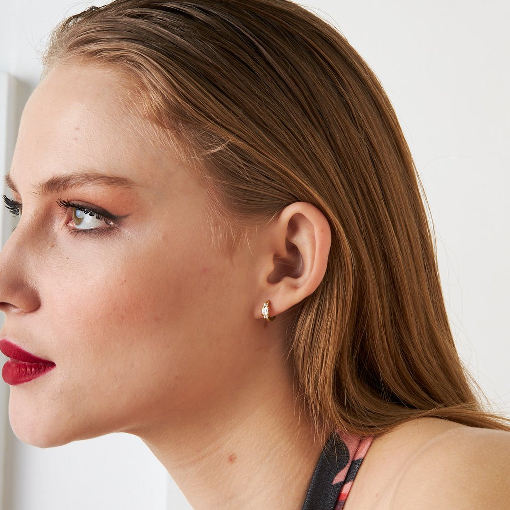 Büyük Baget Tektaş Piercing - 925 GÜMÜŞ