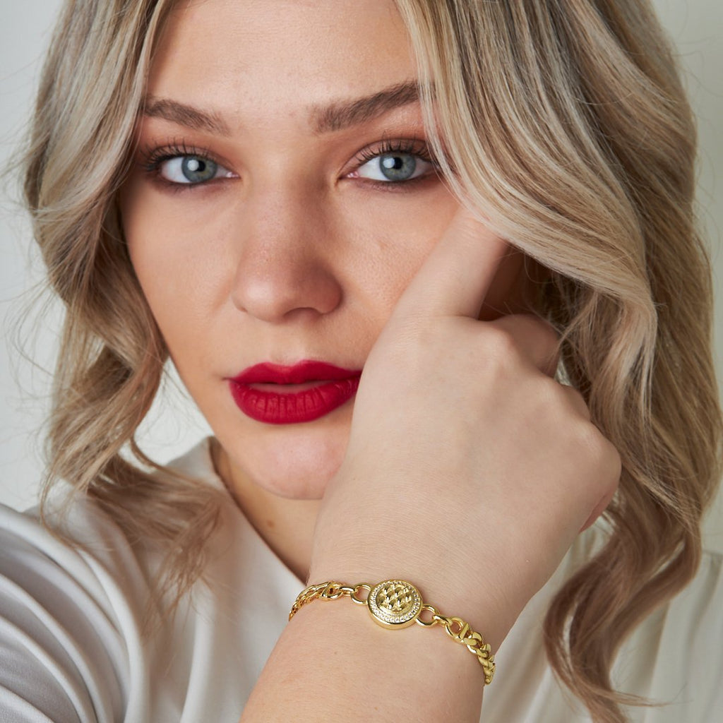 Yuvarlak İki Zincirli Model Bileklik - 925 GÜMÜŞ