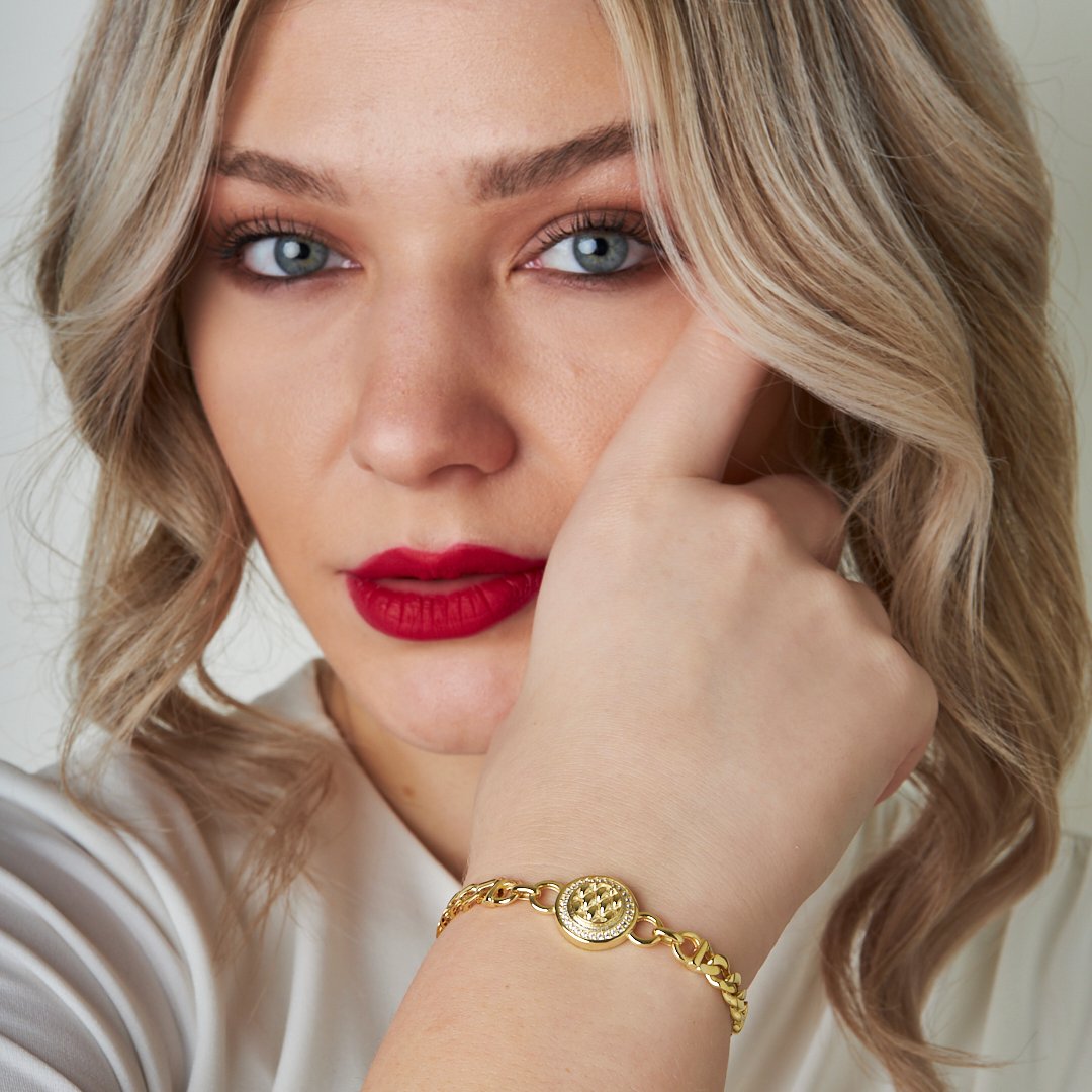 Yuvarlak İki Zincirli Model Bileklik - 925 GÜMÜŞ