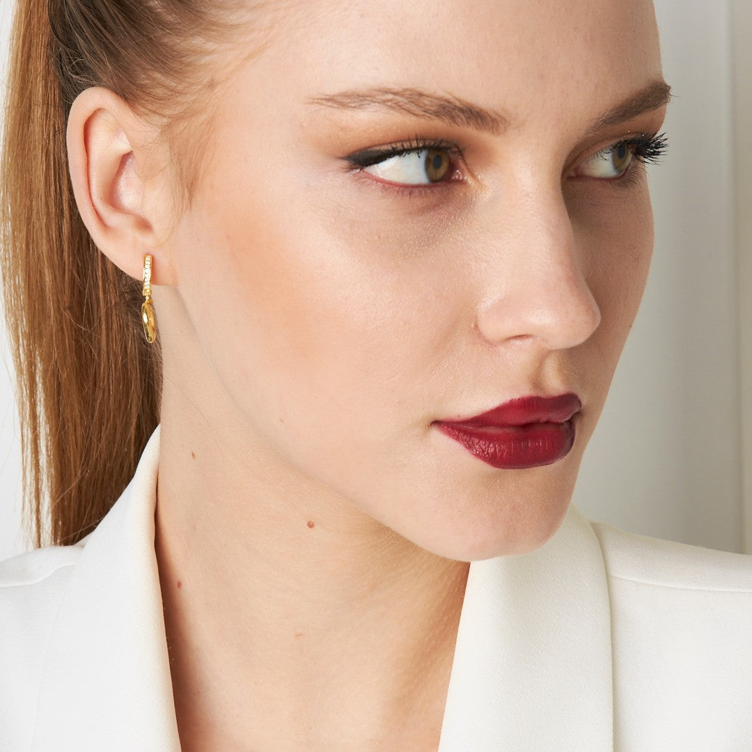 Kavisli Kalp Küpe - 925 GÜMÜŞ