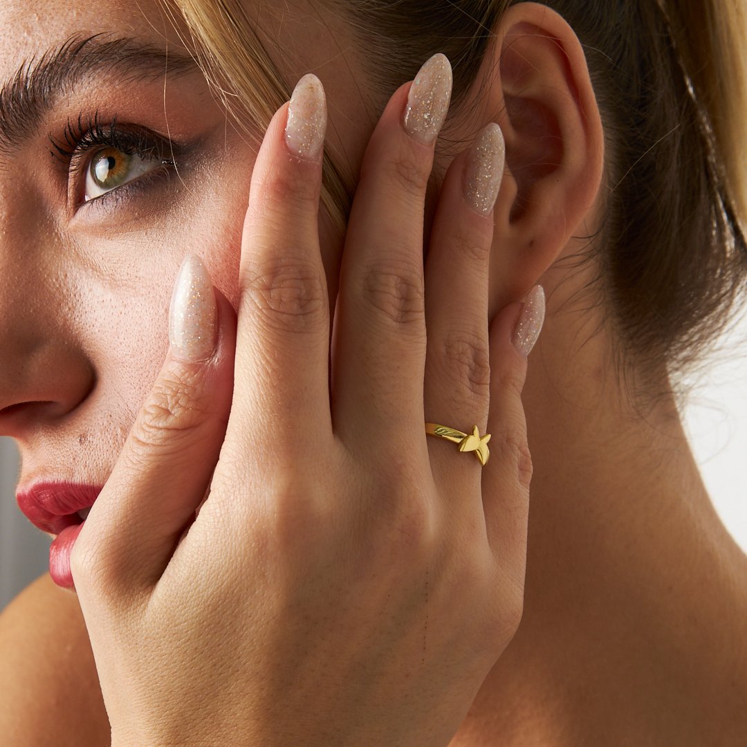 Minimal Kelebek Yüzük - 925 GÜMÜŞ