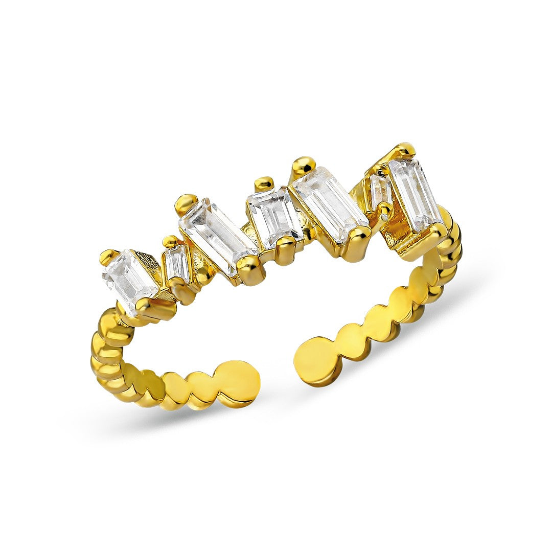 Zarif Baget Pırlanta Yüzük - 925 GÜMÜŞ