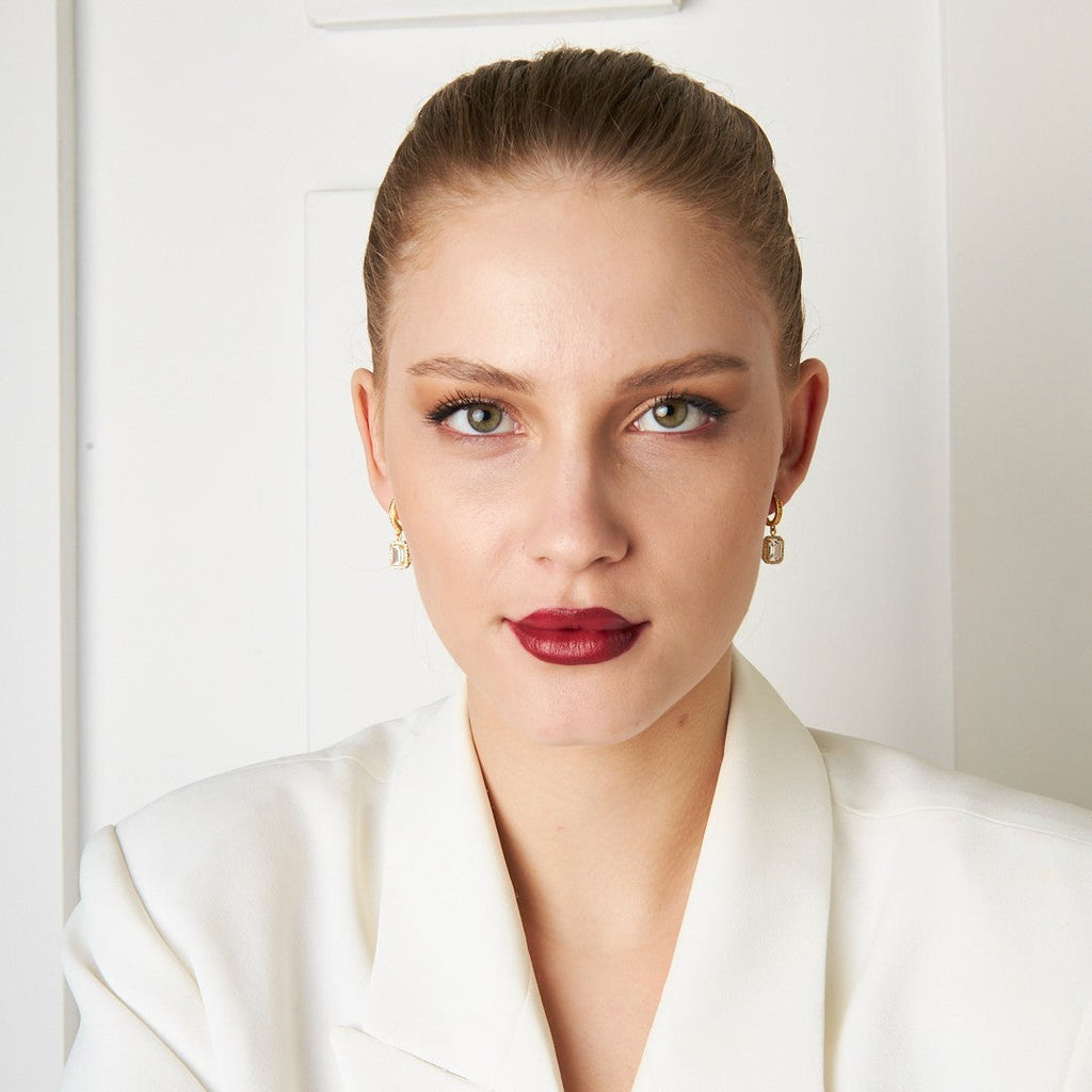 Baget Taşlı Küpe - 925 GÜMÜŞ