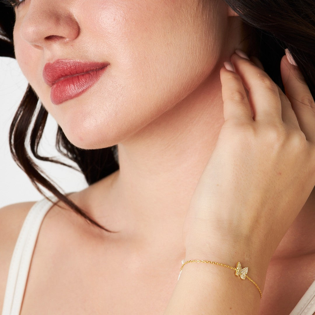 Kelebek Taşlı Bileklik - 925 GÜMÜŞ