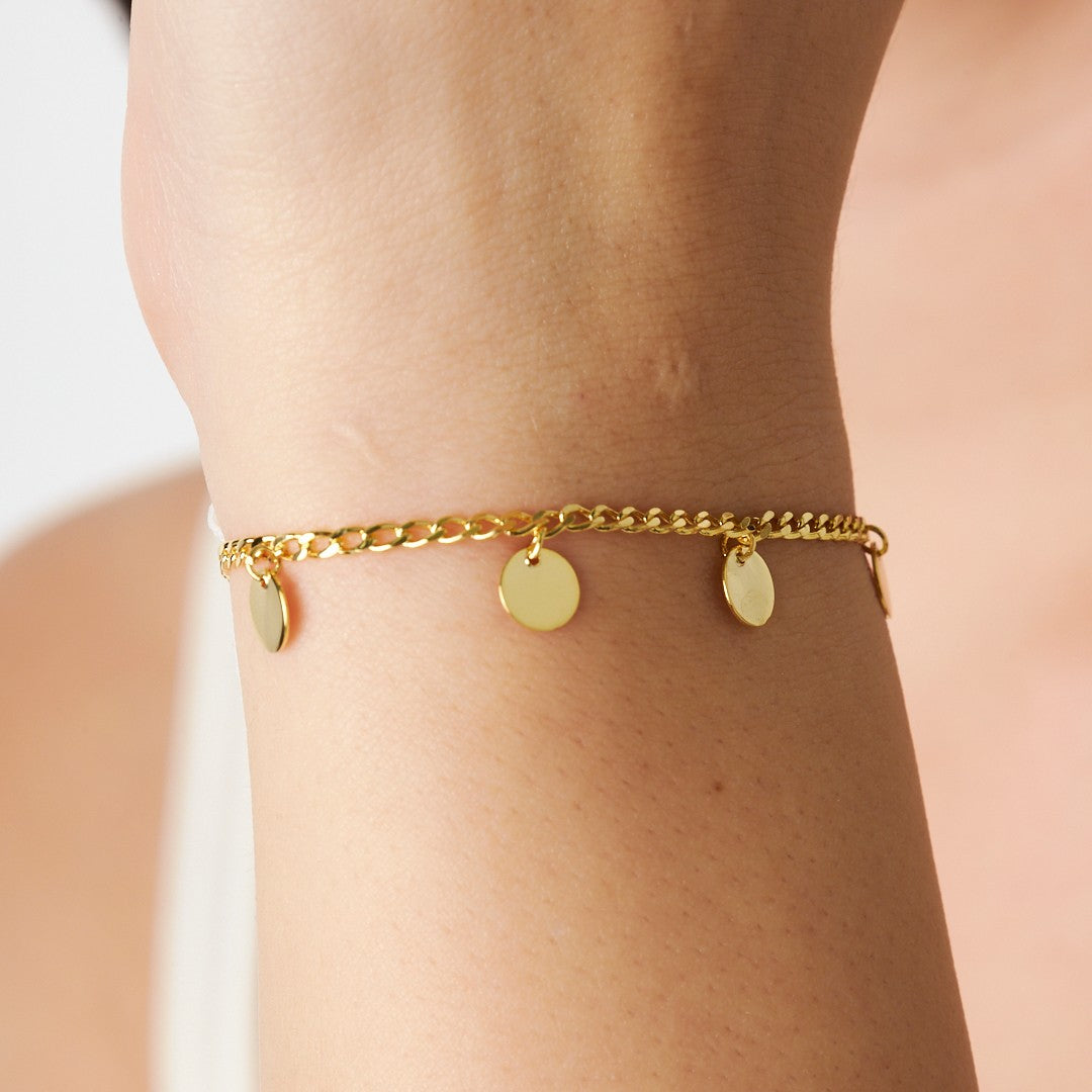 Beşli Pullu Bileklik - 925 GÜMÜŞ