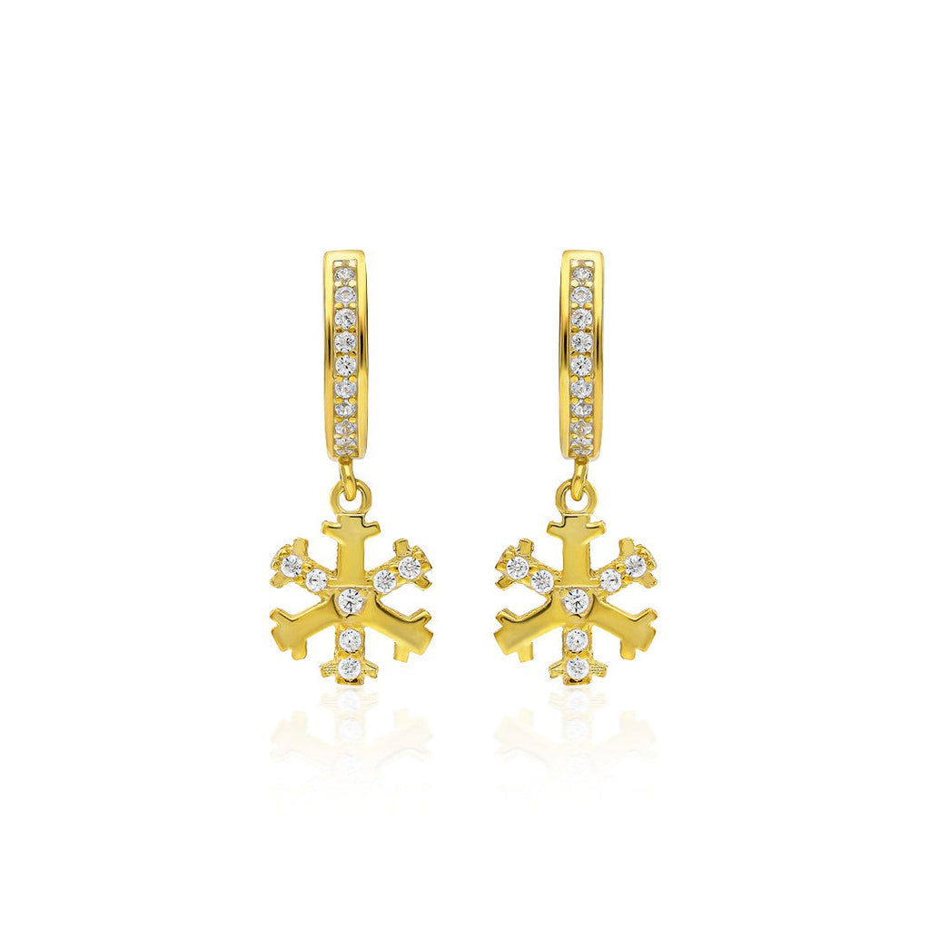 Kar Tanesi Motifli Küpe - 925 GÜMÜŞ