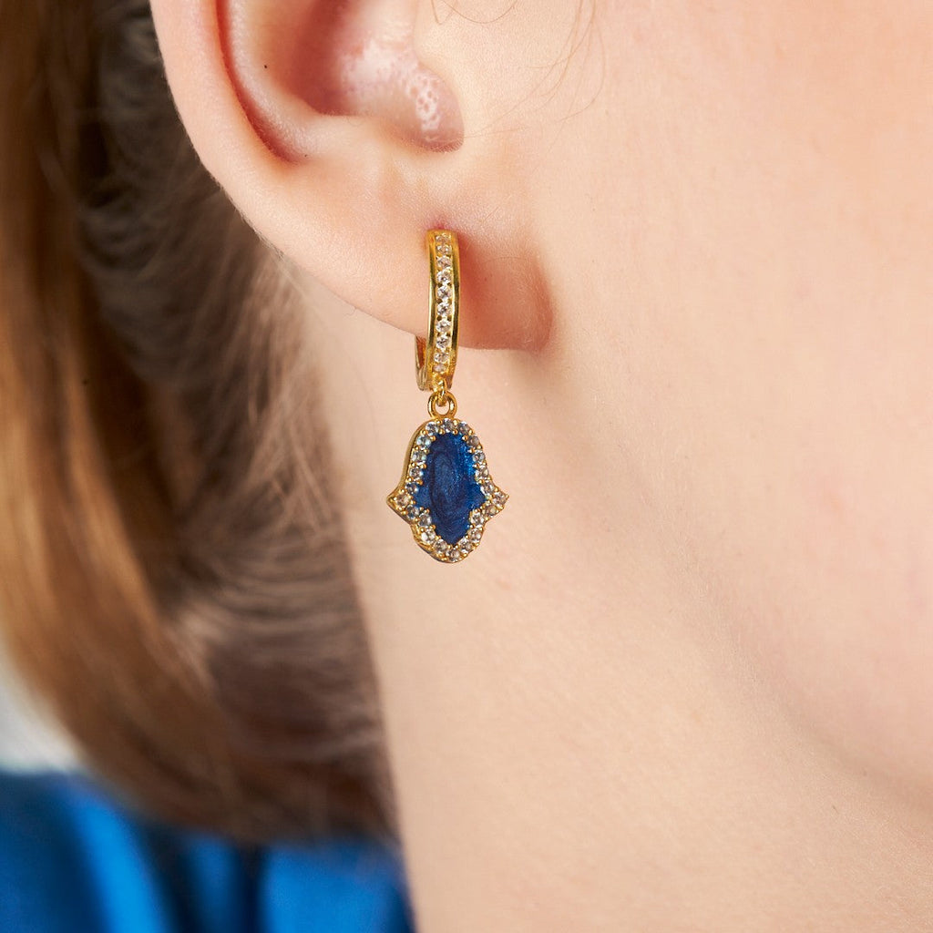 Fatma'nın Zirkon Taşlı El Küpesi - 925 GÜMÜŞ