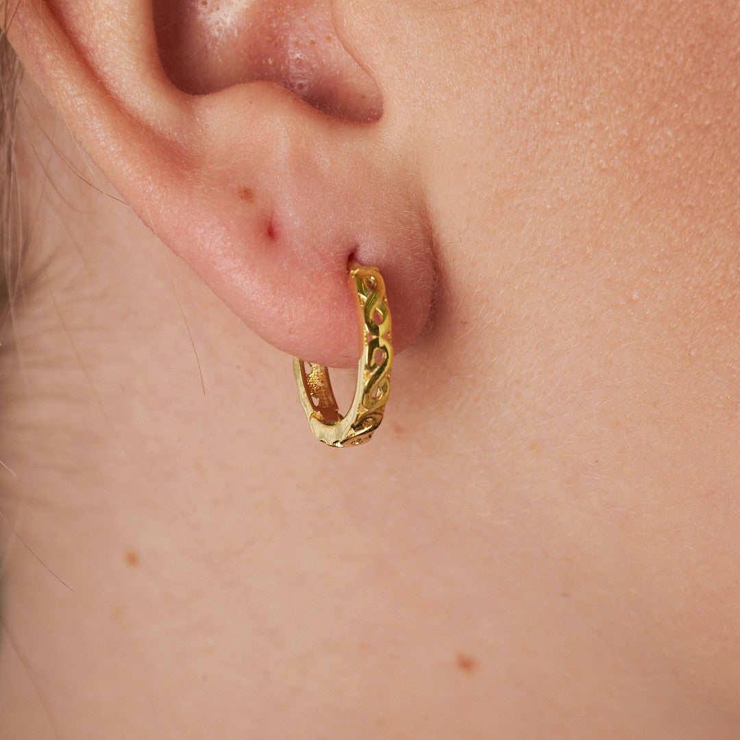 Sonsuz Detaylı Halka Küpeler - 925 GÜMÜŞ