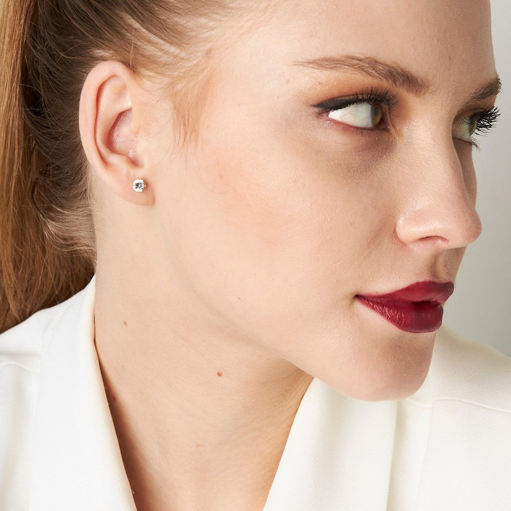 Tek Taş Küpe - 925 GÜMÜŞ