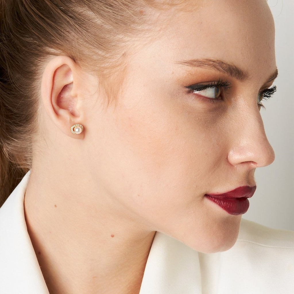 İncili Top Küpeler - 925 GÜMÜŞ